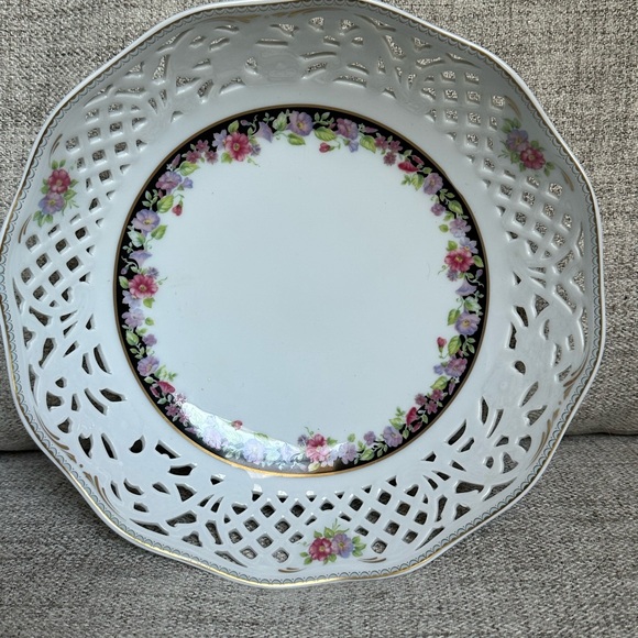 Oscar De La Renta West Germany Vintage Fine China lace floral serving bowl EUC - Picture 11 of 12
